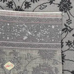 گلیم کناره طرح پیچک طوسی