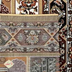 گلیم فانتزی | کناره گلیم خشتی نسکافه ای | کناره گلیم طرح خشتی | خرید آنلاین گلیم کناره رنگ نخودی | گلیم متری برای راهرو | ابعاد فرش کناره ماشینی - قالیکده البرز