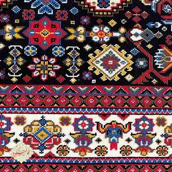 کناره گلیم، طرح قشقایی سرمه ای