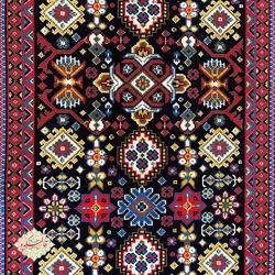 کناره گلیم، طرح قشقایی سرمه ای