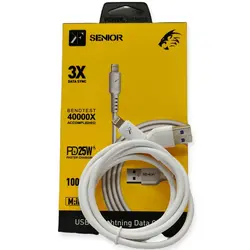 کابل شارژر لایتنینگ 25وات KF Senior مدل IP-20