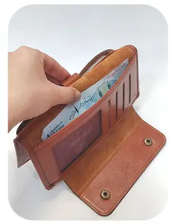 کد 2017 کیف پول کتی چرم طبیعی پارما