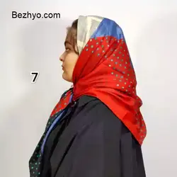 روسری ساتن ابریشم طرحدار (کد 28368) | بژیو