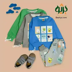 فروش حضوری و غیرحضوری بلوز شلوار دورس بچگانه 120002، 2 سایز