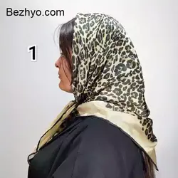 روسری حریر نخ پلنگی (کد 28361) | بژیو