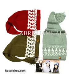 کلاه ژاکارد شیطونی (کد 150028) | بژیو