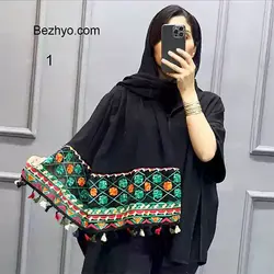 شال مجلسی حاشیه سوزن‌ دوزی (کد 19590) | بژیو