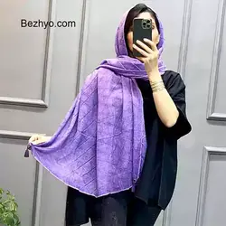 خرید و قیمت شال وارداتی منگوله چرمی، شال نخی سنگ شور