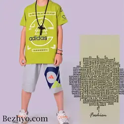 خرید و قیمت تی شرت شلوارک پسرانه طرح آدیداس در 2 سایز
