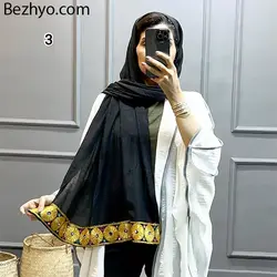 شال مشکی حاشیه سوزن دوزی (کد 19662) | بژیو