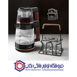 قیمت ، خرید چای ساز شیشه ای اسنوا سری Lux مدل STM-GS1650BK - فروشگاه لوازم خانگی بکایی