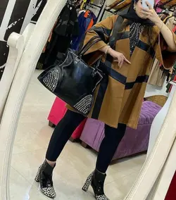 پالتو سوئیت چرم دوزی کوتاه