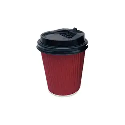 لیوان کاغذی دو جداره 120میلی لیتر با درب – مشکی