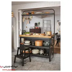 چهارپایه چوبی ایکیا مدل BEKVAM رنگ مشکی