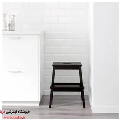 چهارپایه چوبی ایکیا مدل BEKVAM رنگ مشکی