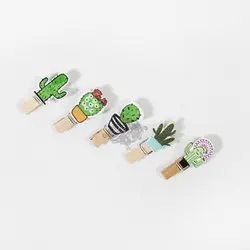 گیره چوبی طرح کاکتوس - فروشگاه اینترنتی دهکده استور