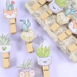 گیره چوبی طرح کاکتوس - فروشگاه اینترنتی دهکده استور