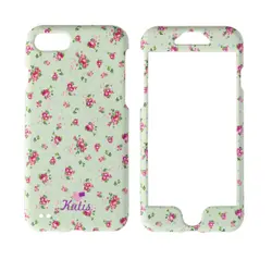 قاب کوتیس (360 درجه) طرح زمینه سبز گل قرمز برای آیفون – iphone 6 / 6s