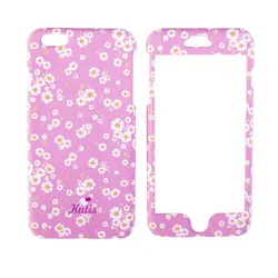 قاب کوتیس (360 درجه) طرح زمینه صورتی گل سفید برای آیفون – iphone 6 plus / 6s plus
