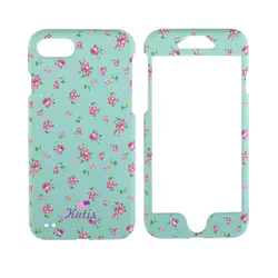 قاب کوتیس (360 درجه) طرح زمینه سبز آبی گل قرمز برای آیفون – iphone 5 / 5s / se 2016
