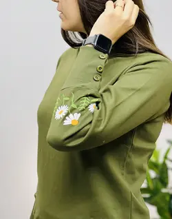 بلوز استین دکمه دار هلیا