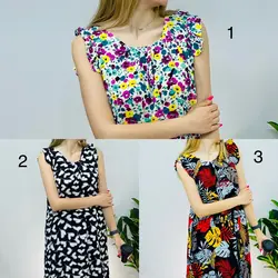 پیراهن نخی چیندار