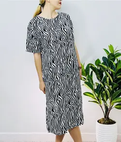 پیراهن نخی سرمه