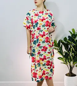 پیراهن نخی سرمه