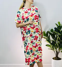 پیراهن نخی سرمه