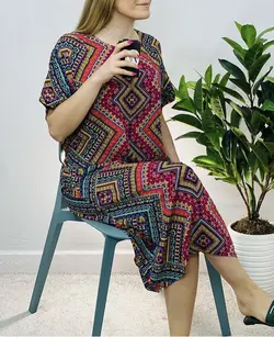 پیراهن نخی سرمه