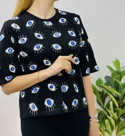 تیشرت چشم نظر سنگ دوزی