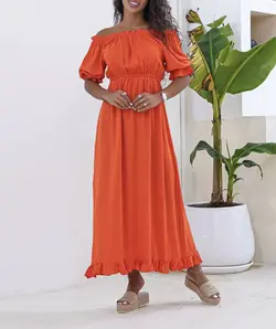 پیراهن ساحلی یقه قایقی