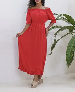 پیراهن ساحلی یقه قایقی