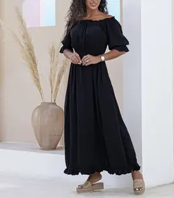 پیراهن ساحلی یقه قایقی