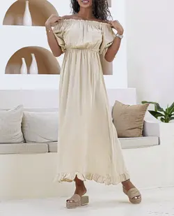 پیراهن ساحلی یقه قایقی