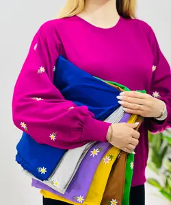 بلوز آستین پفی بابونه