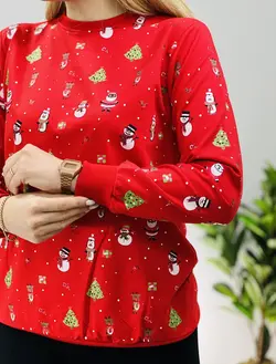 بلوز دورس آدم برفی قرمز