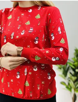 بلوز دورس آدم برفی قرمز