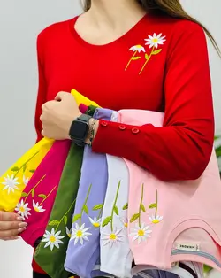 بلوز آستین دکمه دار بابونه