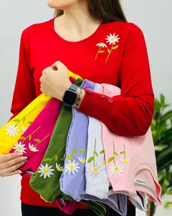 بلوز آستین دکمه دار بابونه