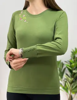 بلوز آستین دکمه دار بهار