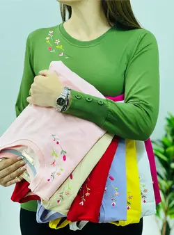 بلوز آستین دکمه دار بهار