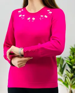 بلوز آستین دکمه دار بابونه