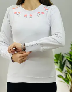 بلوز آستین دکمه دار بابونه