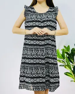 پیراهن نخی چیندار