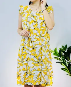 پیراهن نخی چیندار