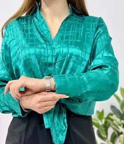 شومیز ساتن پرگل