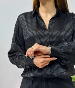 شومیز ساتن زبرا