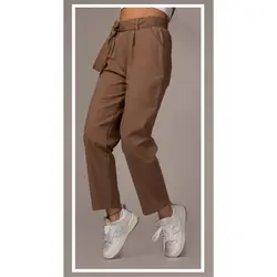 شلوار کتان کج راه