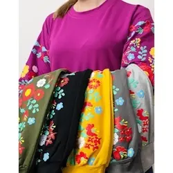 بلوز استین پفکی گل